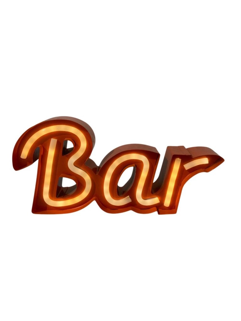 Orange Bar LED Light Up Neon Sign Style For Home Man Cave Decor